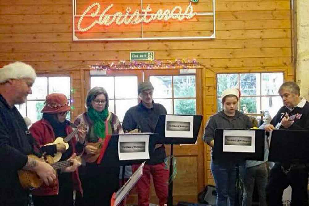 Ukes of Wellington perform at Langford Lakes Christmas Tree Farm