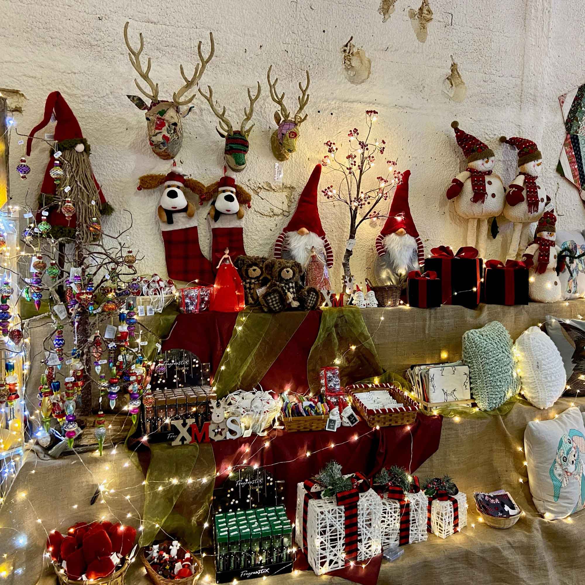 Decorations on display in the festive shop Decorations on display in the festive shop