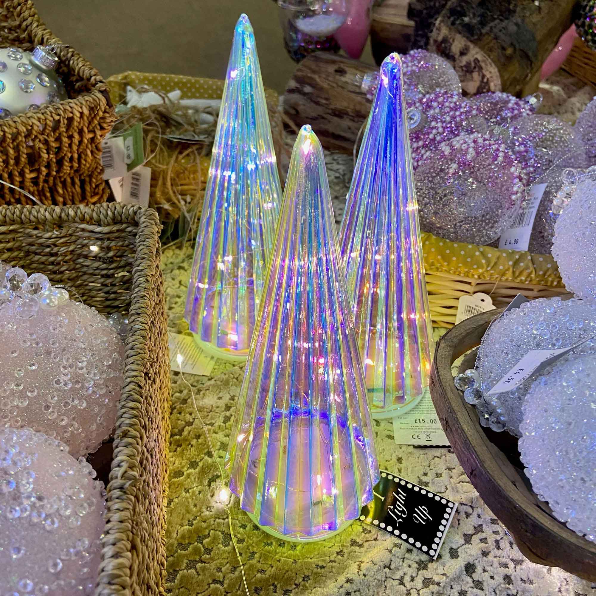 Decorations on display in the festive shop Decorations on display in the festive shop